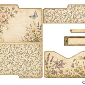 Garden Whispers | Vintage Floral Junk Journal Kit Printable | Tags ...