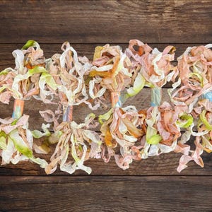 Hand Dyed & Crinkled Seam Binding Ribbon Six Yards in Three SOFT Neutral Colors!