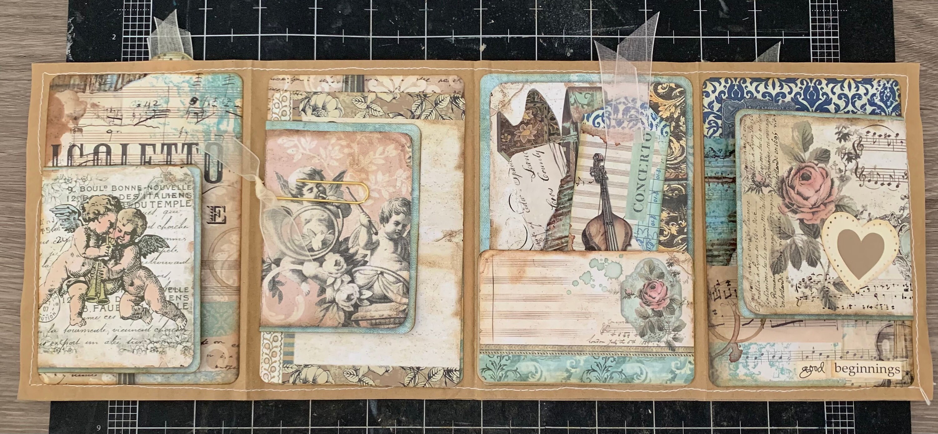 Accordion Junk Journal Insert with lots of flips/folds/tags Etsy