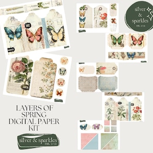 Des couches de printemps ! Papiers numériques et papiers éphémères imprimables pour journalisation du courrier indésirable, 25 pages et plus un bonus !