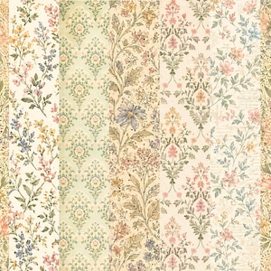 Garden Whispers | Vintage Floral Junk Journal Kit Printable | Tags ...
