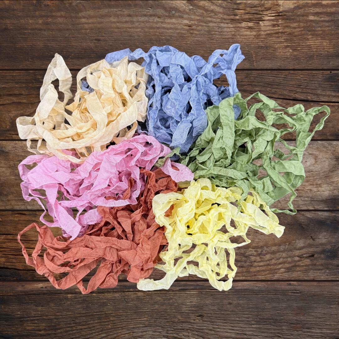Hand Dyed Crinkled Seam Binding Ribbon - 6 Soothing Colors, 6 Yards - Etsy