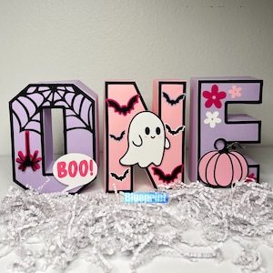 Spooky One 3D Letters, Spooky One Hot Pink Decor, Little Boo, Spooky One Girl, Pink Halloween, Spooktacular, Lavendar Spooky One,