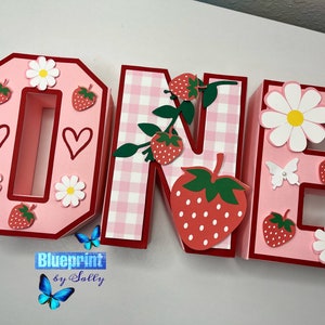 Strawberry 3D Letter, Berry First Birthday, Stawberry Theme, Berry Theme, Berry Sweet One, Too Sweet, Strawberry Decorations