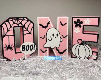 Spooky One 3D Letters, Spooky One Theme, Pink Halloween, Spooky One Girl, Spooky One Decor, Boo Party, Little Boo Party Decor