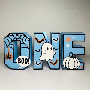 Spooky One 3D Letters, Spooky One Boy, Blue Halloween, Little Boo Party, Decoração de festa com tema assustador, Tema Spooky Boy, Baby Blue Spooky One