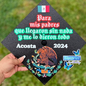 Topper de gorra de graduación de México, Graduado de 1a generación, Graduación masculina de México, Graduación roja, Gorra de graduación de niño, Clase de 2024, Mexicano