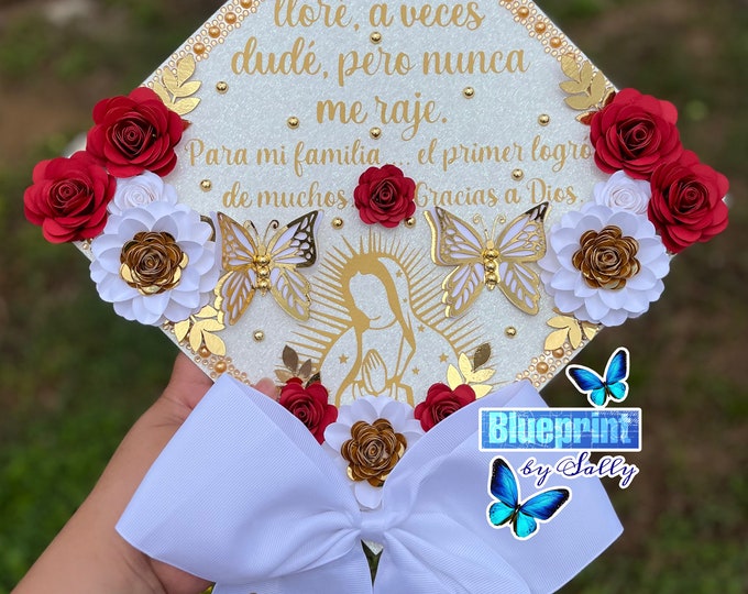 Custom Mexico Graduation Cap Topper Custom Mexican Graduation Cap Floral Graduation Personalized Graduation Cap Floral Graduation Cap
