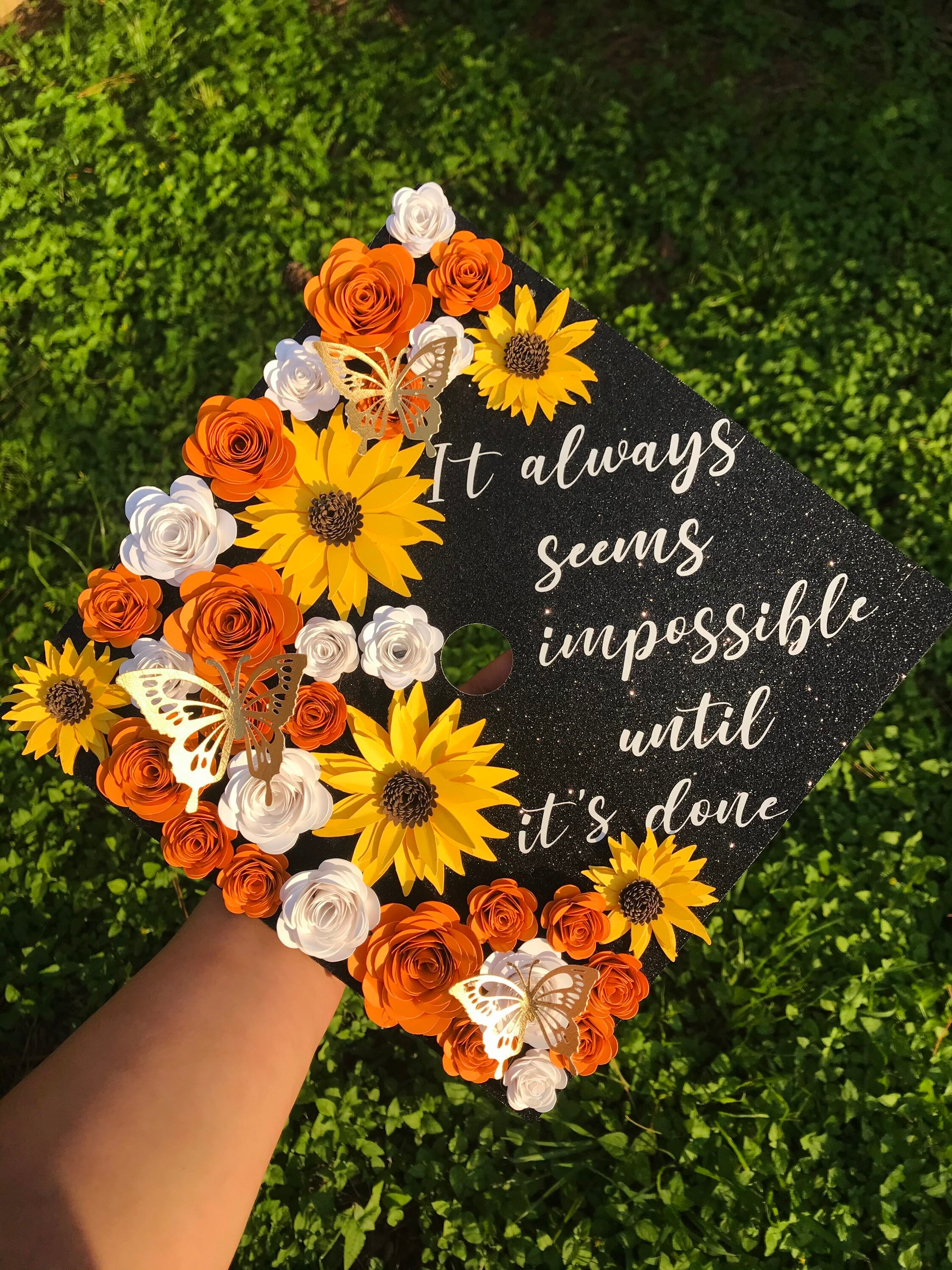 Graduation Cap Topper Flower Graduation Topper Orange Etsy UK