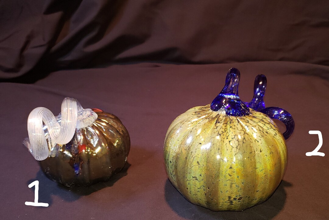 Hand Blown Glass Pumpkins Etsy