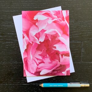 Pfingstrose Grußkarte | Florale Grußkarte | Botanische Grußkarten | Blankokarten | Rosa Geburtstagskarte | Pfingstrose Notizkarten | Valentine