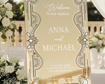 Wedding Welcome Sign Vintage Style: Boho Engagement Decor  - Florence Collection