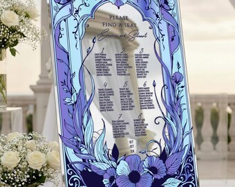 Mirror Acrylic Seating Chart for Wedding Rehearsal Dinner or Engagement - Budapest Collection