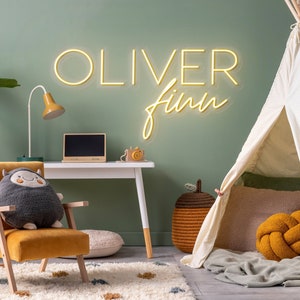 Letrero de neón personalizado para habitación infantil, letrero con nombre de bebé, luz de juguete para decoración de dormitorio, decoración de pared para niño y niña, regalo de cumpleaños personalizado para guardería.