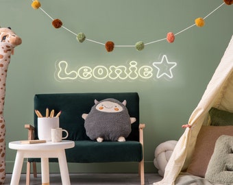 custom acrylic sign, nursery name neon sign, baby led light, crib bedside lamp, toddler boy room decor, girl room lighting, birthday gift