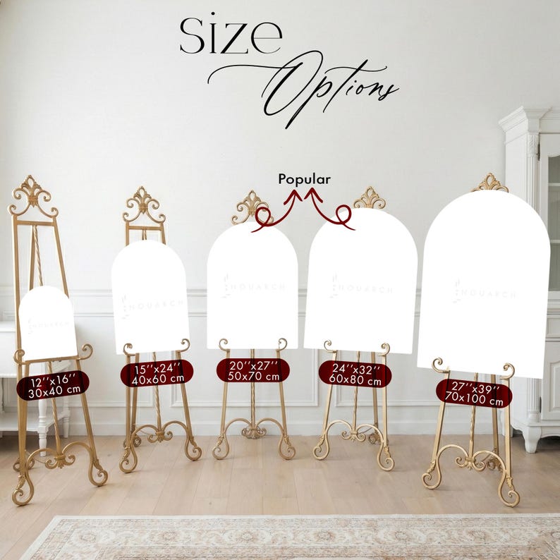 Acrylic Gold Mirror Wedding Welcome Sign, 3D Personalized Reception Decor image 8