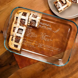 Handwritten Recipe Casserole Dish, Engraved Family Recipe Serving Dish, Personalized Glass Baking Dish, Handwriting Recipe Gift For Grandma