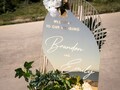 Acrylic Gold Wedding Welcome Sign, Mirror Welcome Sign, Arch Wedding Welcome Sign, Boho Fall Wedding Decor, 3D Cut Out Reception Signage