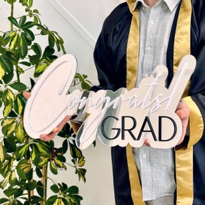 Congrats Grad Sign, Graduation Party Sign, Graduation Backdrop Decorations, 2025 Graduate Name Sign, Graduation Yard Sign, Grad Party Decor