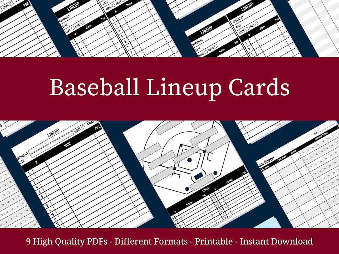 Baseball Line up Card Printable Baseball Lineup Board and Batting