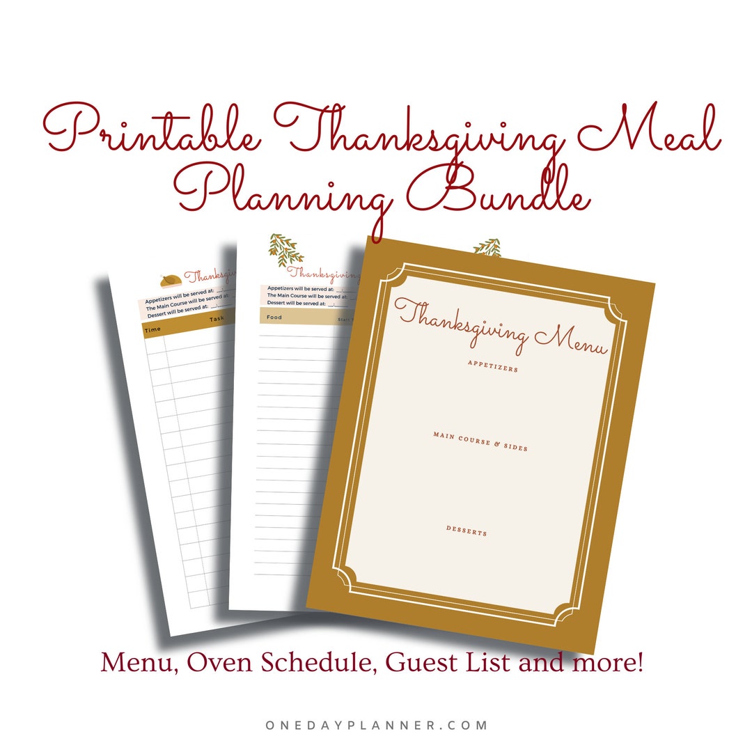 Holiday Meal Planner - Printable Thanksgiving Meal Planner With ...