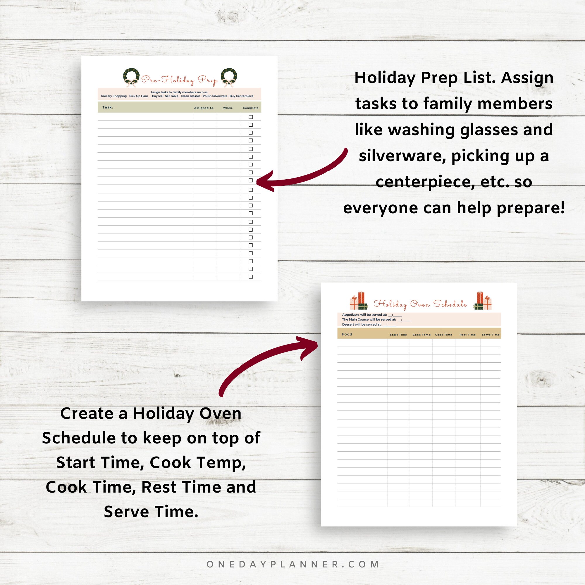 Holiday Meal Planner Printable Christmas Holiday Menu - Etsy
