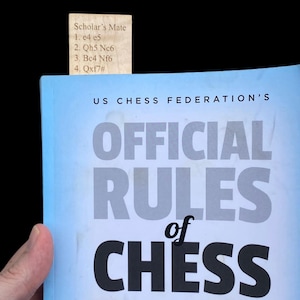 Chess Opening Bookmarks Laser Engraved Solid Curly Maple Wood