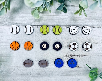 Sports Stud Earring Bundle SVG File, Football Earring Glowforge File, Soccer Laser Earring File, Stud Earring Cut File