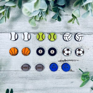 Sports Stud Earring Bundle SVG File, Football Earring Glowforge File, Soccer Laser Earring File, Stud Earring Cut File
