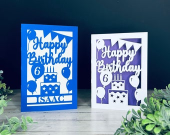 Personalized Birthday Card SVG File, Birthday Card SVG Cut File, Glowforge Card svg, Laser Ready Happy Birthday Card SVG Download