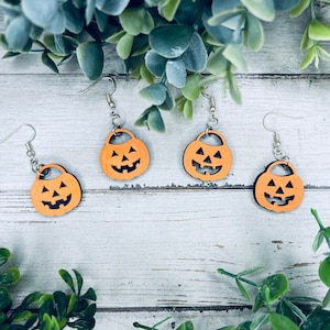 Pumpkin Earring Bundle SVG File, Pumpkin Earring Cut File, Glowforge Pumpkin Earring File, Laser Pumpkin Earring, Halloween Earring SVG