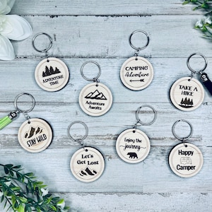 Mountain Keychain Bundle SVG File, Adventure Keychain Download, Outdoor Keychain SVG, Camping SVG Download