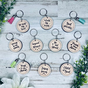 Christelijke sleutelhanger bundel SVG-bestand, inspirerende sleutelhanger downloaden, geloof sleutelhanger SVG, bijbel sleutelhanger SVG downloaden