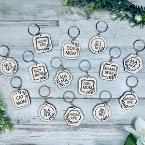 Mama Leopard Keychain Bundle SVG File, Leopard Mom Keychain Download, Mom Life Leopard Keychain SVG, Mothers Day Gift SVG Download