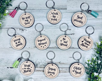Christian Keychain Bundle SVG File, Inspirational Keychain Download, Faith Keychain SVG, Bible Keychain SVG Download