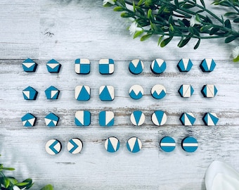 15 Geometric Stud Earring Bundle Digital Download, Glowforge Laser Earring Set SVG File, Jewelry Laser File Download, Stud Earrings SVG File