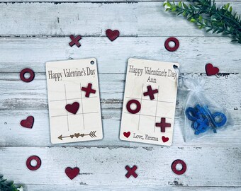 Valentines Day Tic Tac Toe Bundle SVG File, Personalized Tic Tac Toe Downloadable File, Glowforge Laser Tic Tac Toe Board Game File