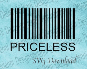 Barcode Onbetaalbaar SVG-bestand, Onbetaalbare streepjescode SVG, Onbetaalbare barcode Clip Art Cut-bestand, streepjescode digitaal downloaden