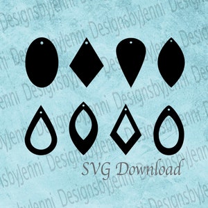 Earring Bundle SVG File, Earring Template SVG File, Gift Tags SVG, Earring Bundle Cut File, Earring Clipart Stencil Silhouette Download