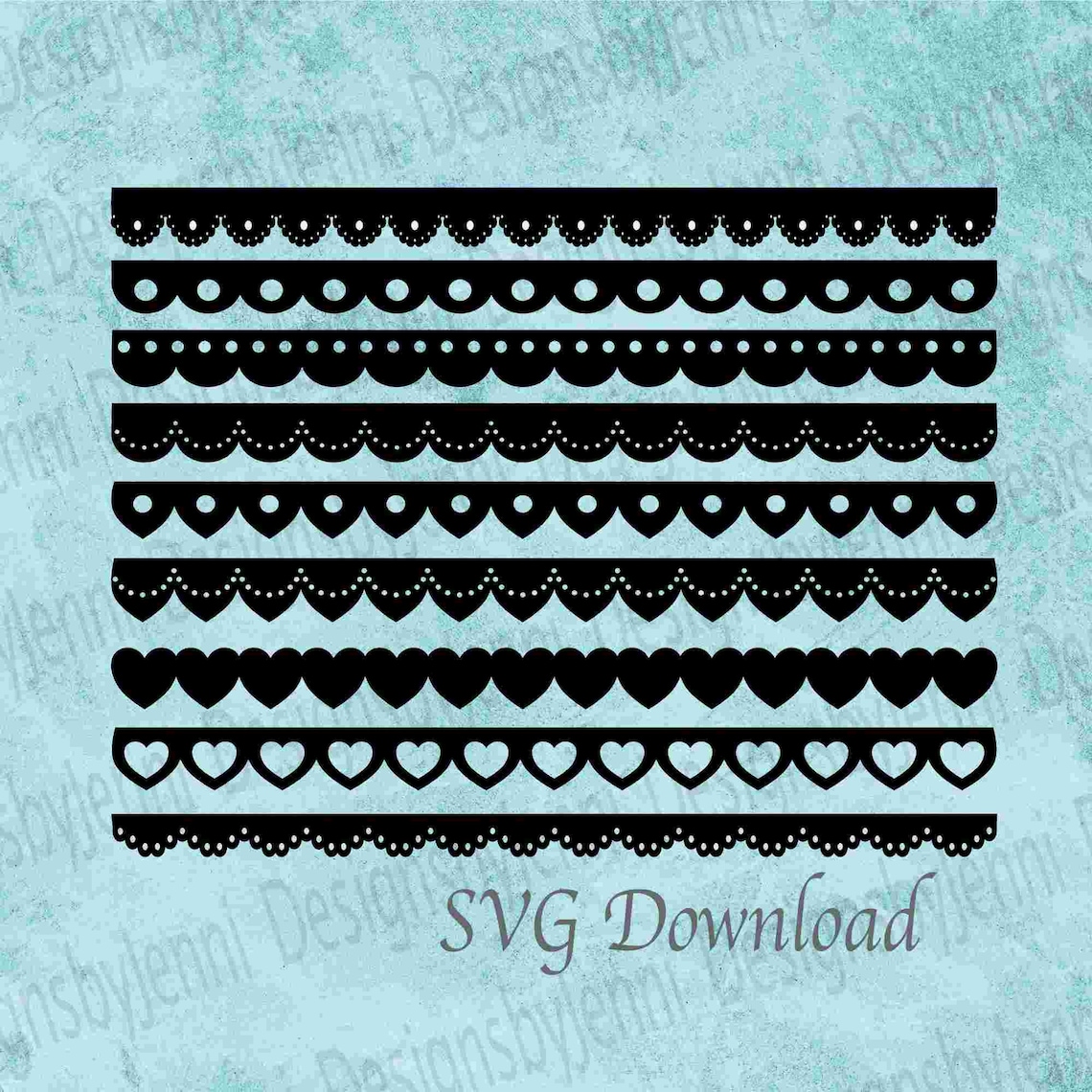 Scalloped Border Bundle SVG File Paper Border Silhouette SVG | Etsy