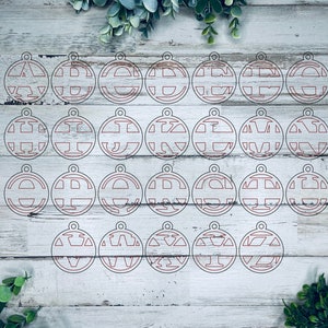 Split monogram sleutelhanger bundel SVG-bestand, sleutelhanger geschenk downloaden, laser sleutelhanger bestand SVG, Glowforge laser SVG downloaden, gepersonaliseerde sleutelhanger afbeelding 2