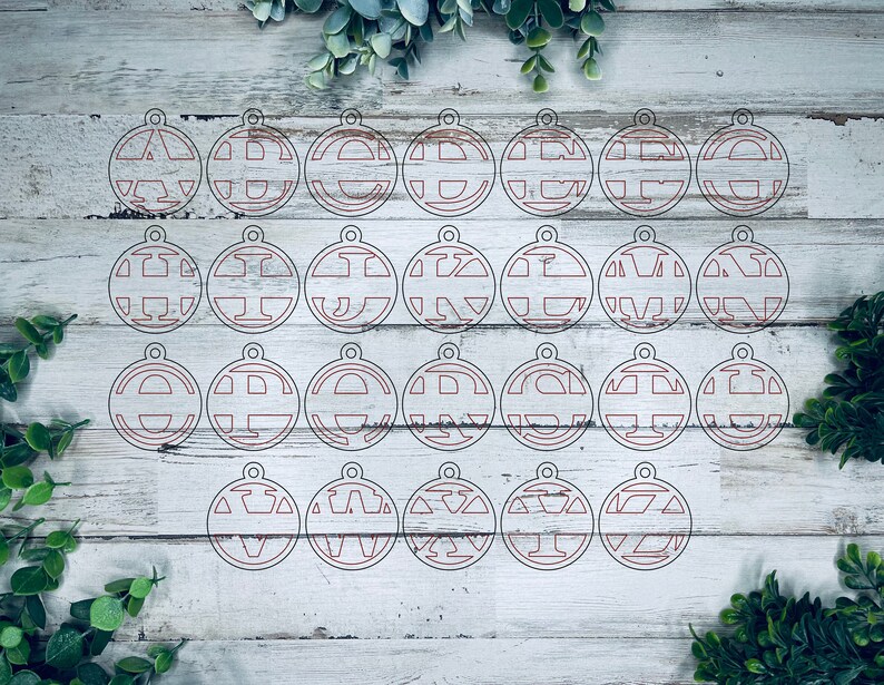 Split monogram sleutelhanger bundel SVG-bestand, sleutelhanger geschenk downloaden, laser sleutelhanger bestand SVG, Glowforge laser SVG downloaden, gepersonaliseerde sleutelhanger afbeelding 2