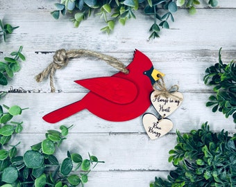 Cardinal Memorial Ornament SVG File, Christmas Cardinal Ornament SVG Design, Glowforge Laser Ornament Bundle, I Am Always With You