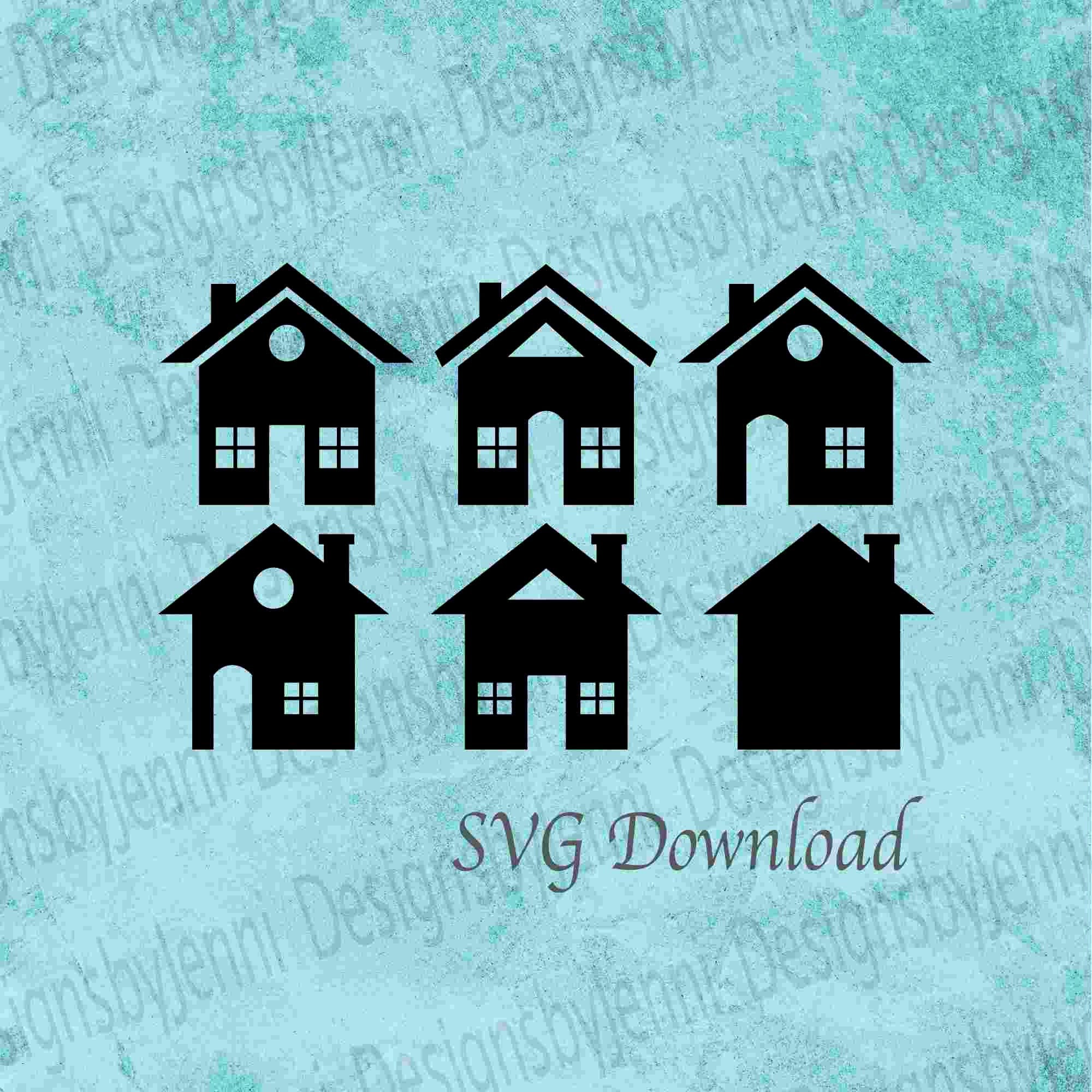 House Bundle SVG FileHouse Bundle Silhouette SVG Building | Etsy