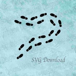 Paso Paso Archivo SVG, Silueta de huellas de pie SVG, Archivo de corte de impresión de zapatos, Descarga digital de imágenes prediseñadas de huella
