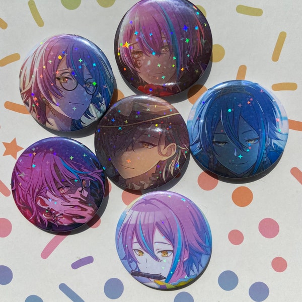 Project Sekai Colorful Stage Handmade 2.25in Holographic Character Buttons