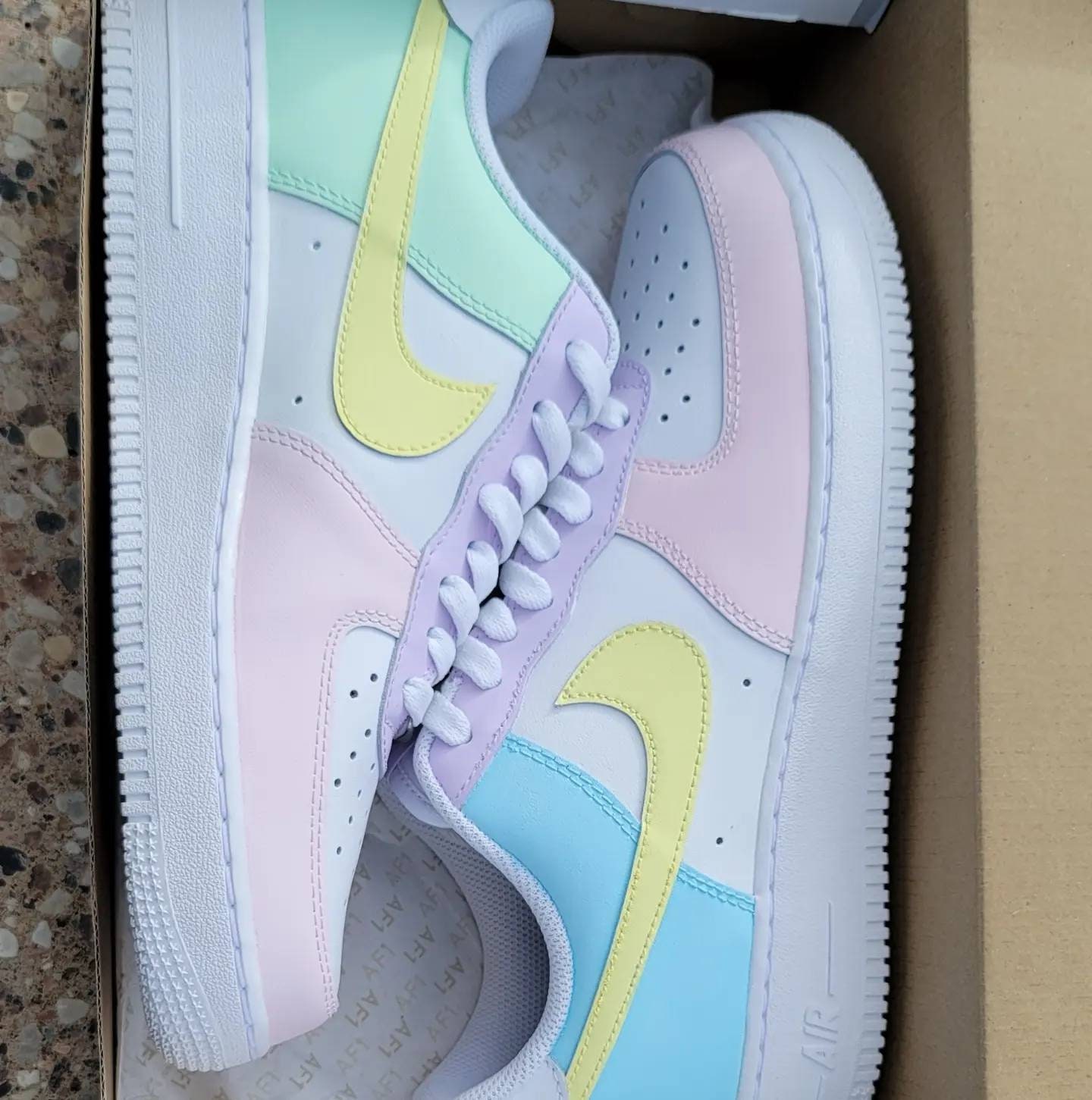 Nike Air Force 1 Custom Shoes Pastel Paradise Easter Green Blue