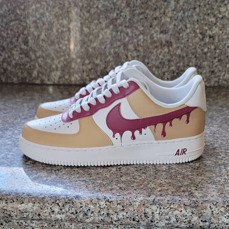 Custom Drip Swoosh Nike Air Force 1s Custom Drip Air Forces Etsy