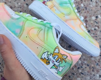 Custom Hand-Painted Nike Air Force 1, Tie Dye Character Sneakers
