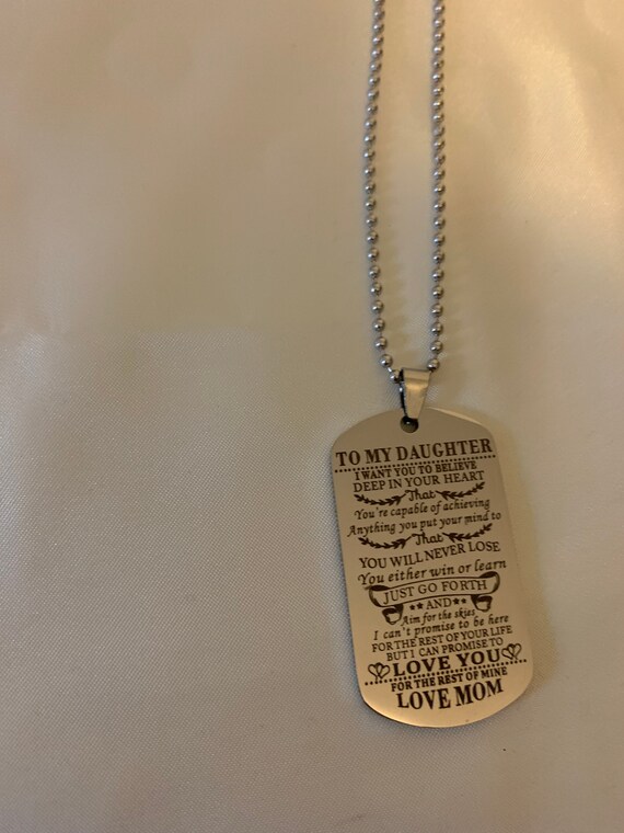 Necklace Chain Engraved From Mother to Daughter